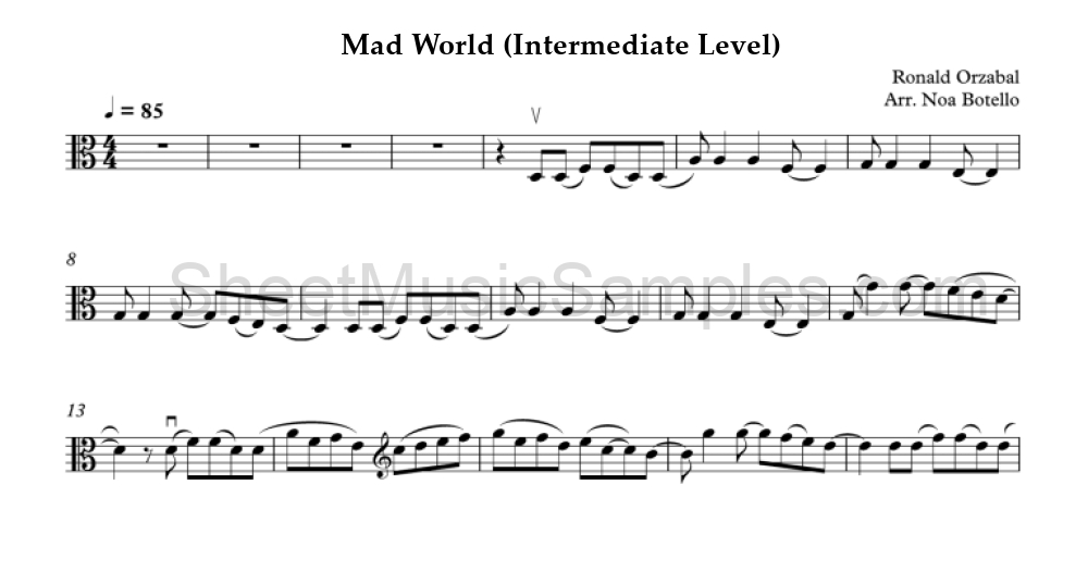 Mad World (Intermediate Level)