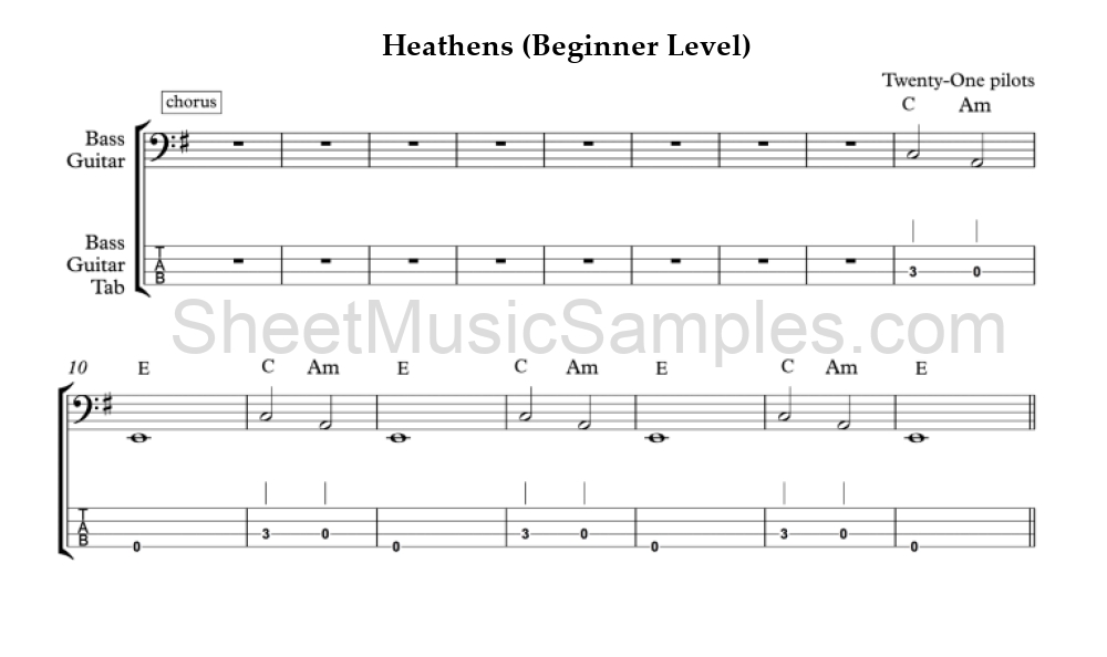 Heathens (Beginner Level)