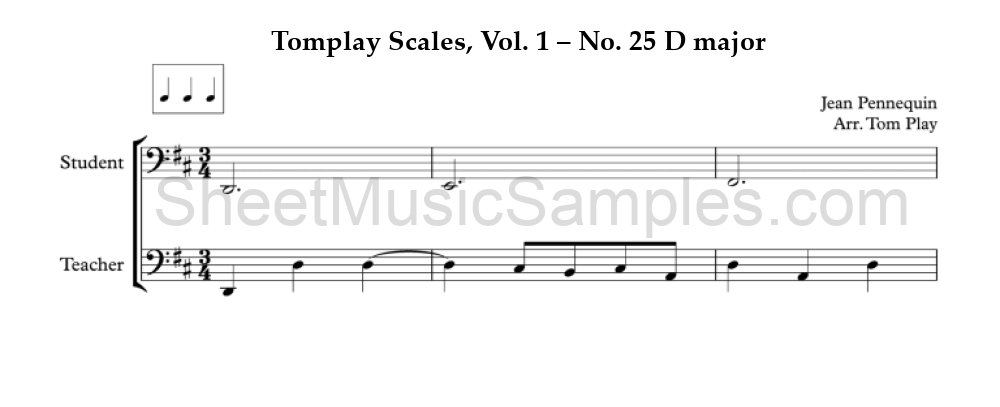 Tomplay Scales, Vol. 1 – No. 25 D major