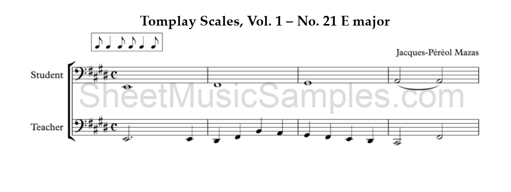 Tomplay Scales, Vol. 1 – No. 21 E major