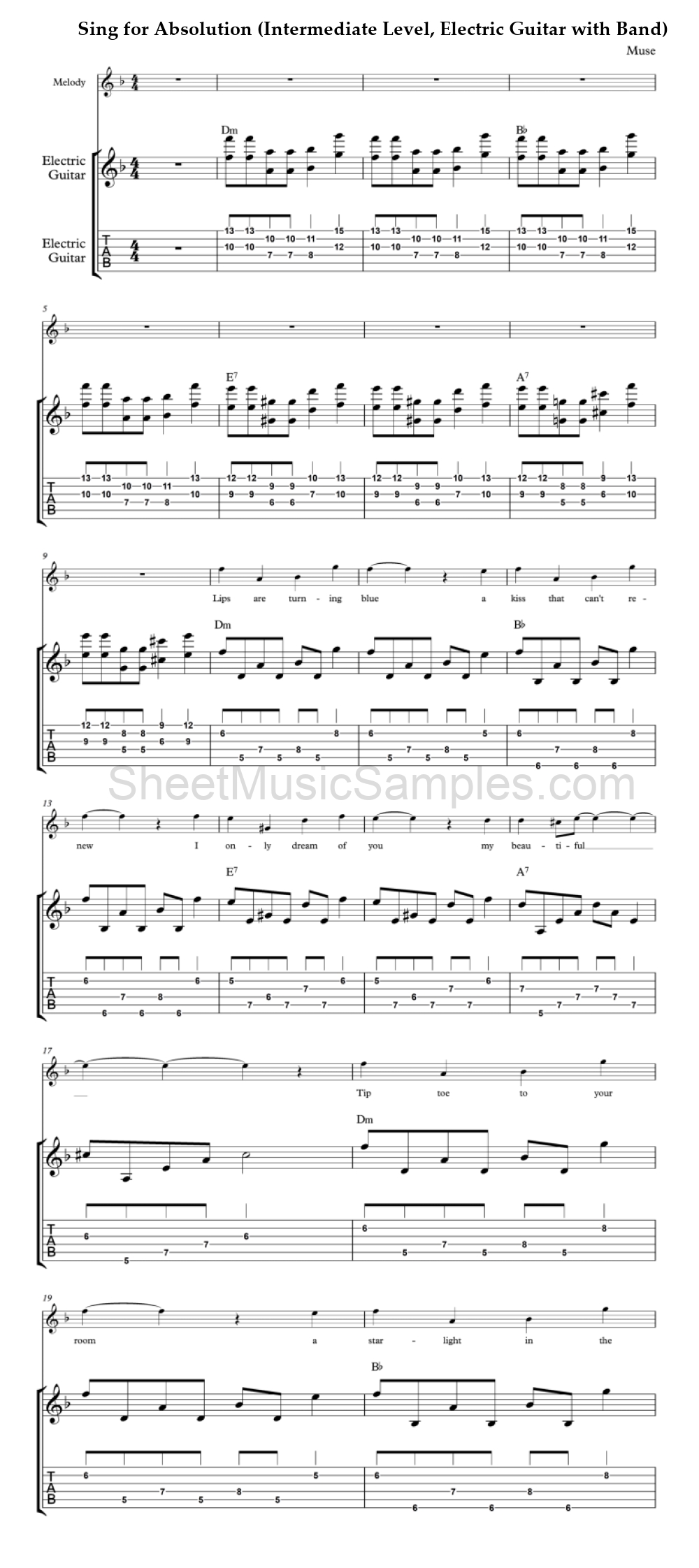 Sing for Absolution (Intermediate Level, Electric Guitar with Band)