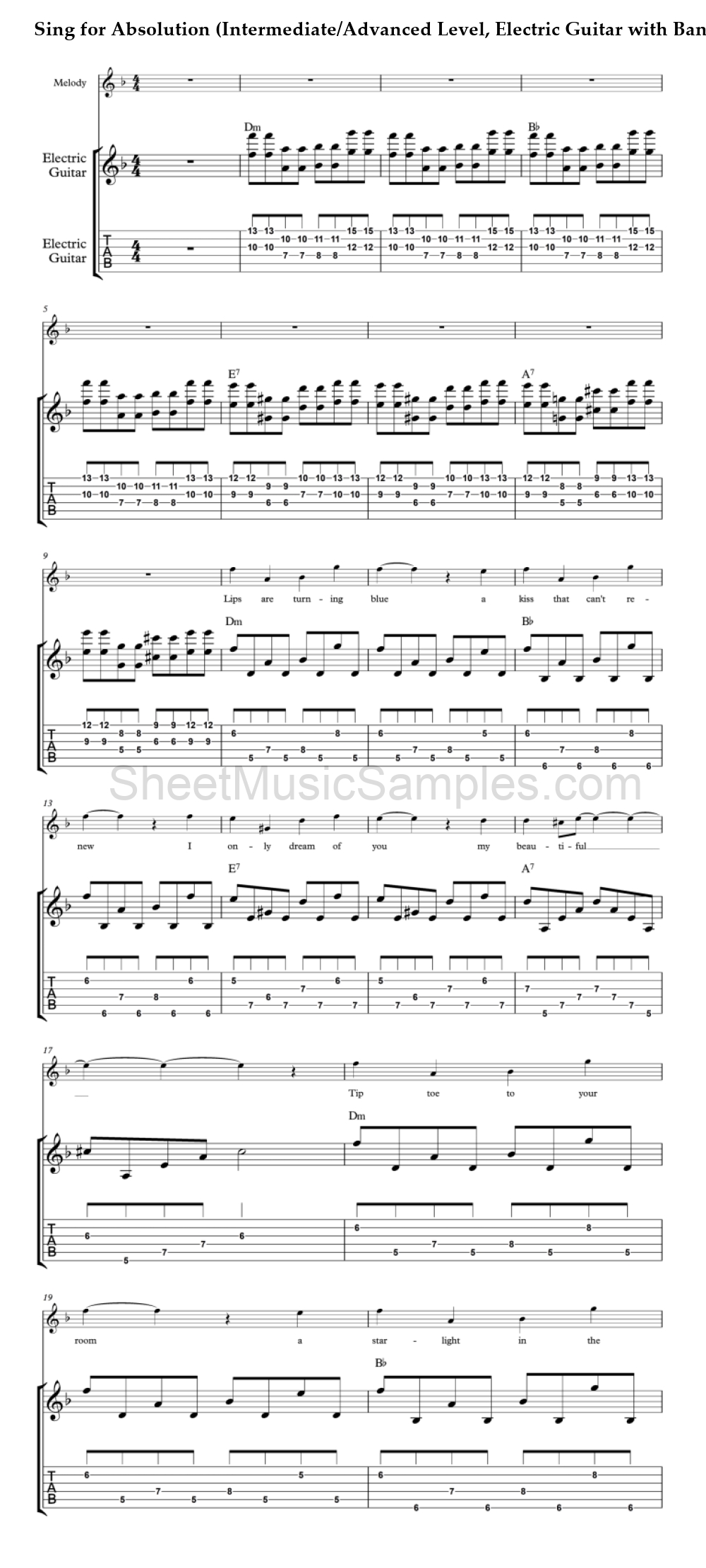 Sing for Absolution (Intermediate/Advanced Level, Electric Guitar with Band)