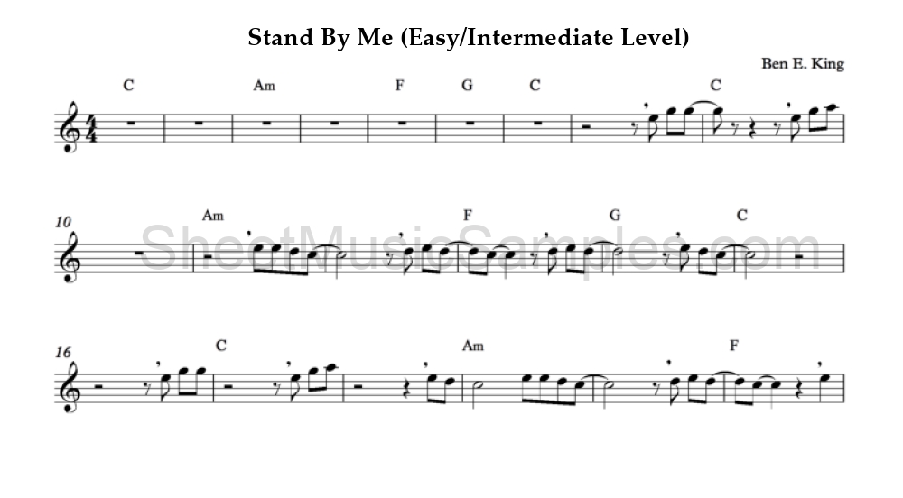 Stand By Me (Easy/Intermediate Level)