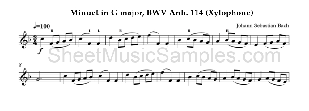 Minuet in G major, BWV Anh. 114 (Xylophone)