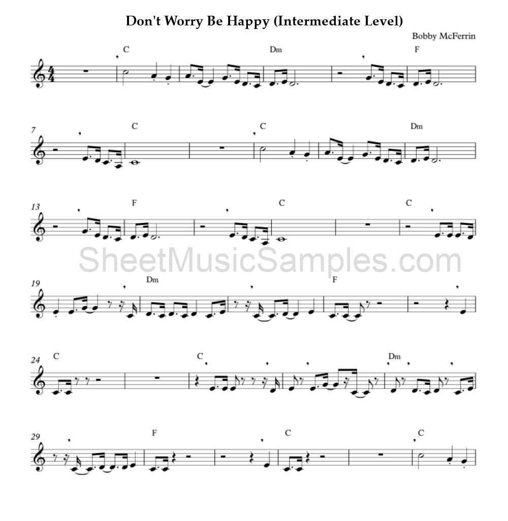 Don't Worry Be Happy (Intermediate Level)