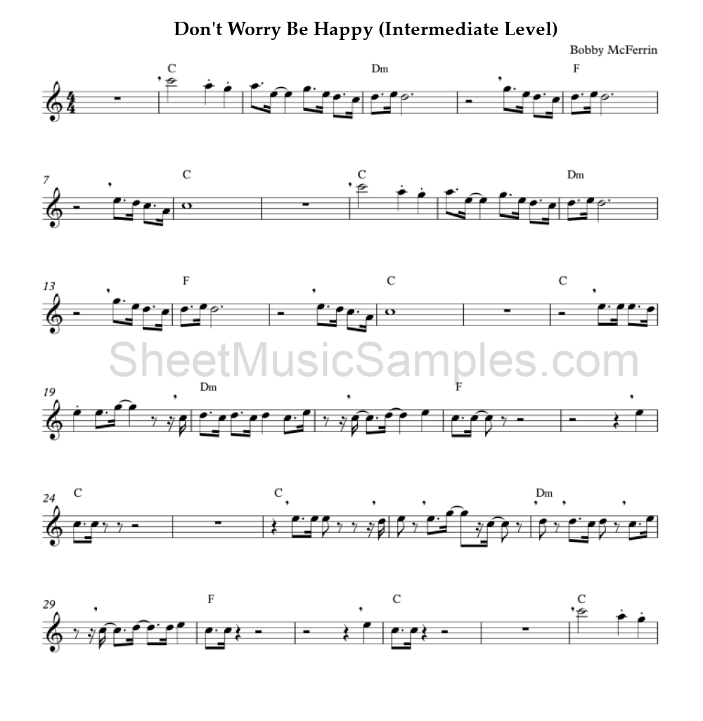 Don't Worry Be Happy (Intermediate Level)