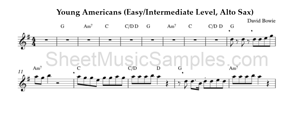 Young Americans (Easy/Intermediate Level, Alto Sax)