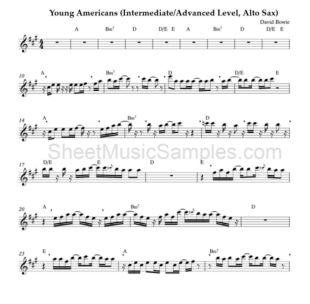 Young Americans (Intermediate/Advanced Level, Alto Sax)