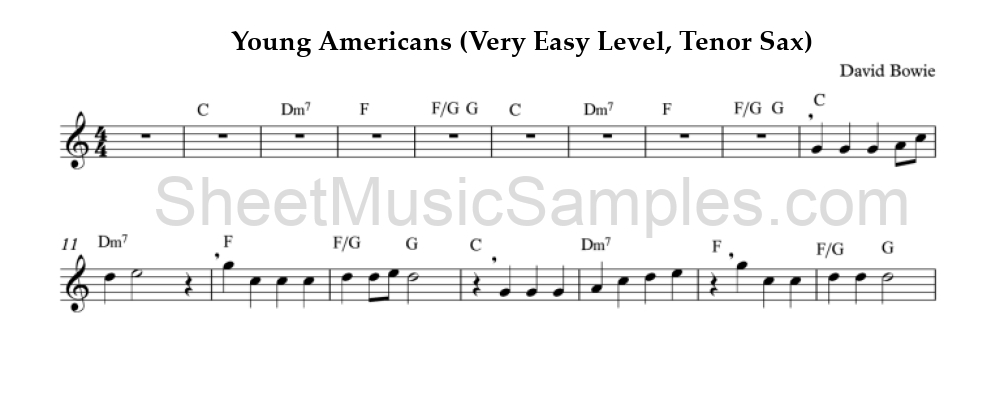 Young Americans (Very Easy Level, Tenor Sax)