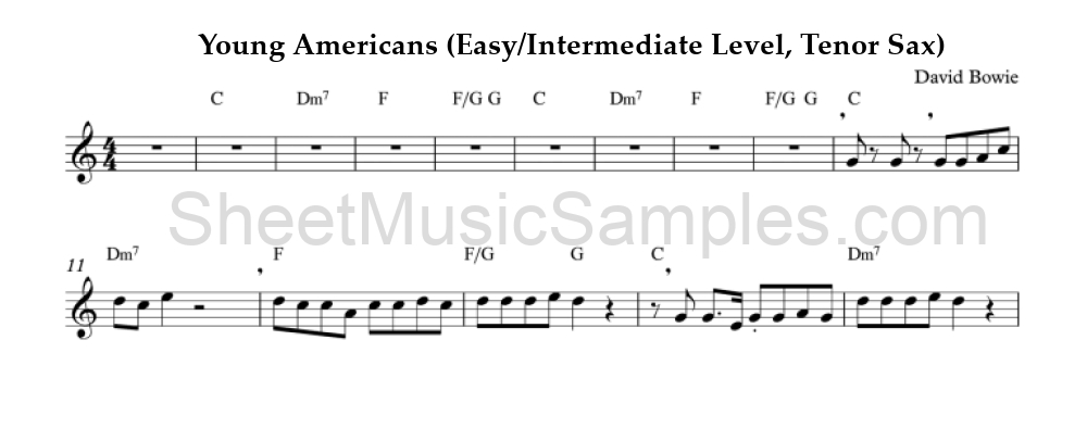 Young Americans (Easy/Intermediate Level, Tenor Sax)