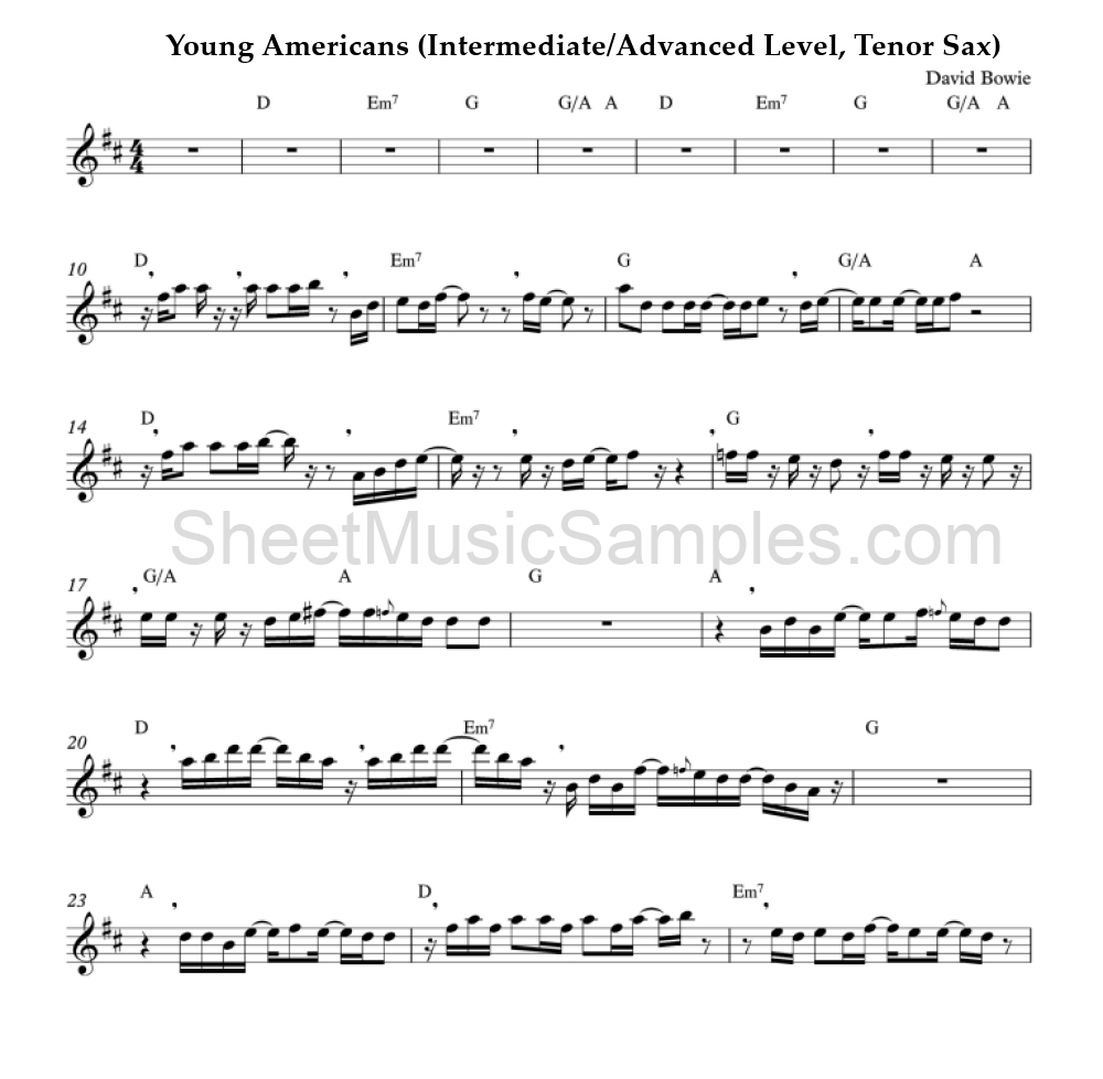 Young Americans (Intermediate/Advanced Level, Tenor Sax)