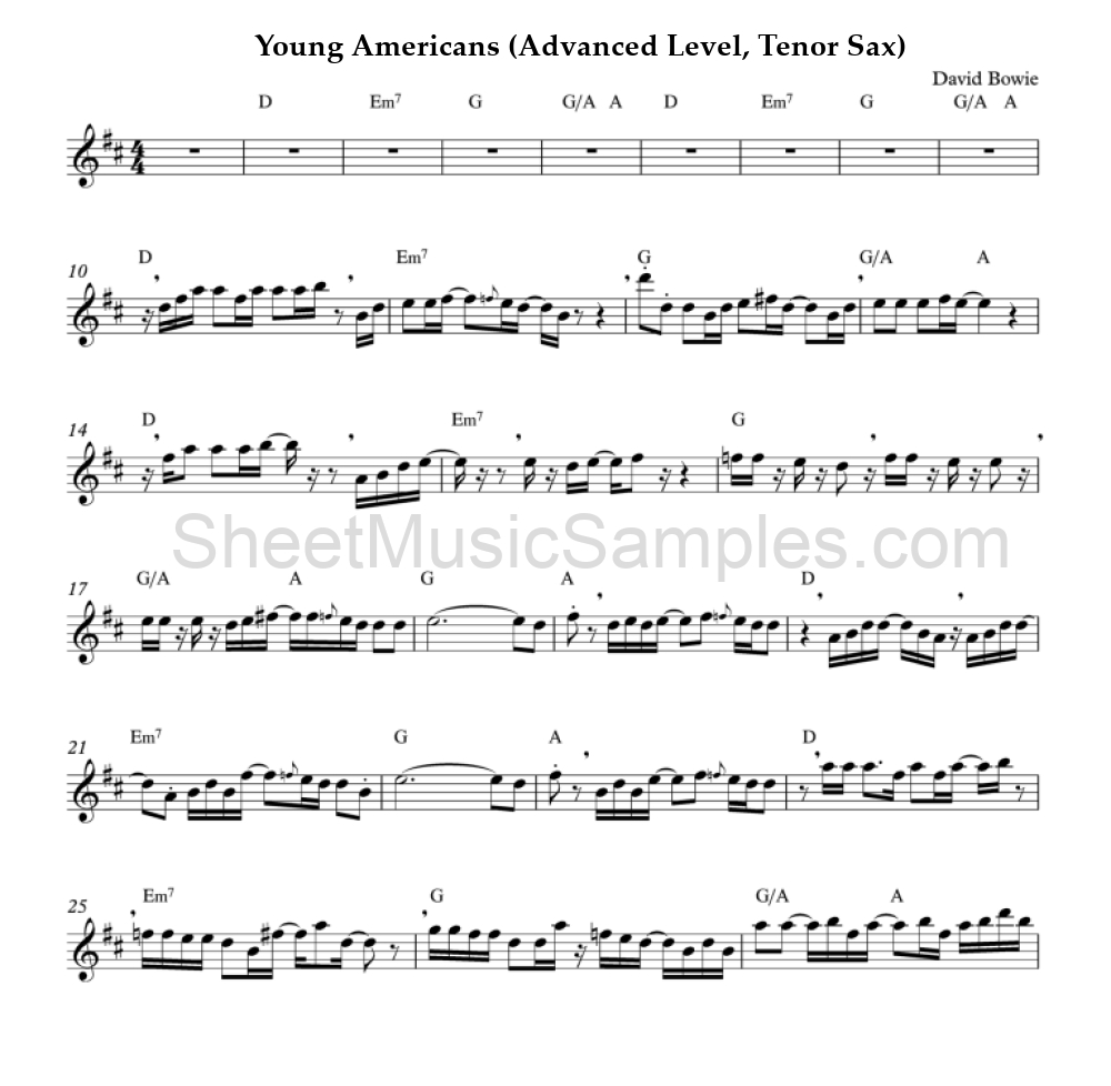 Young Americans (Advanced Level, Tenor Sax)