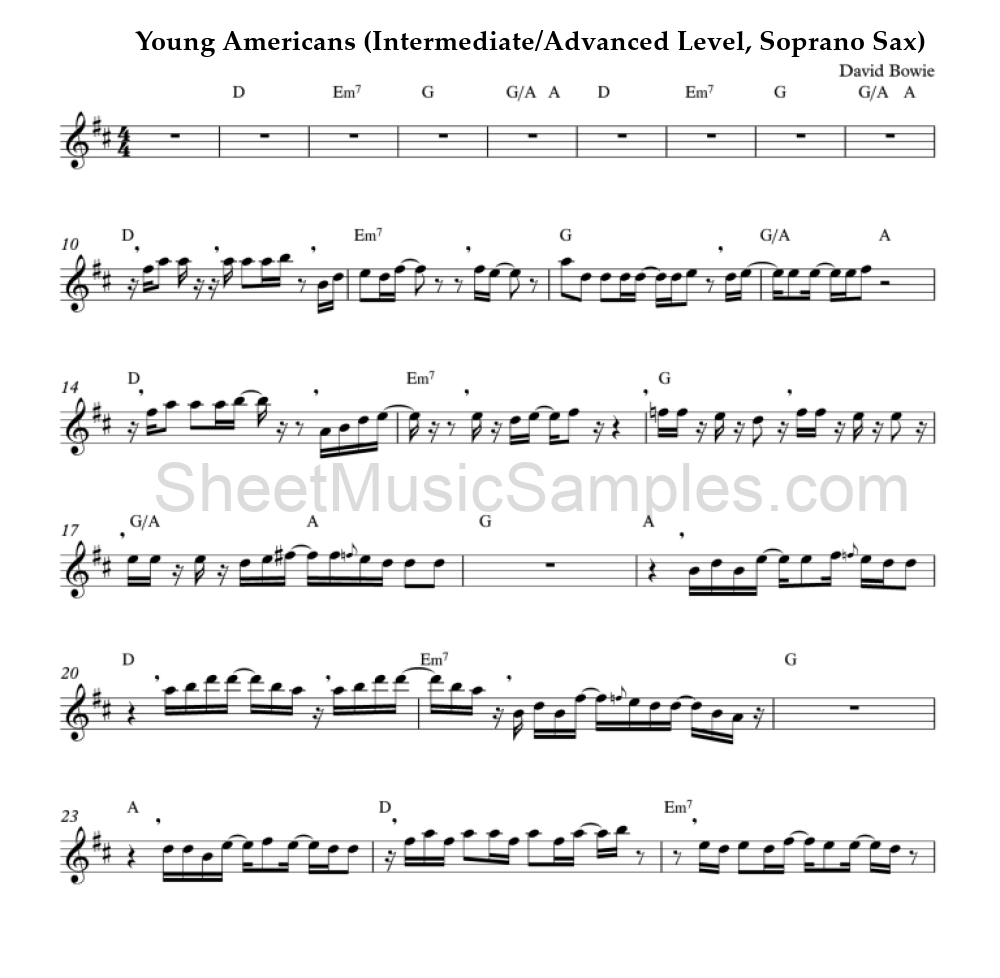 Young Americans (Intermediate/Advanced Level, Soprano Sax)