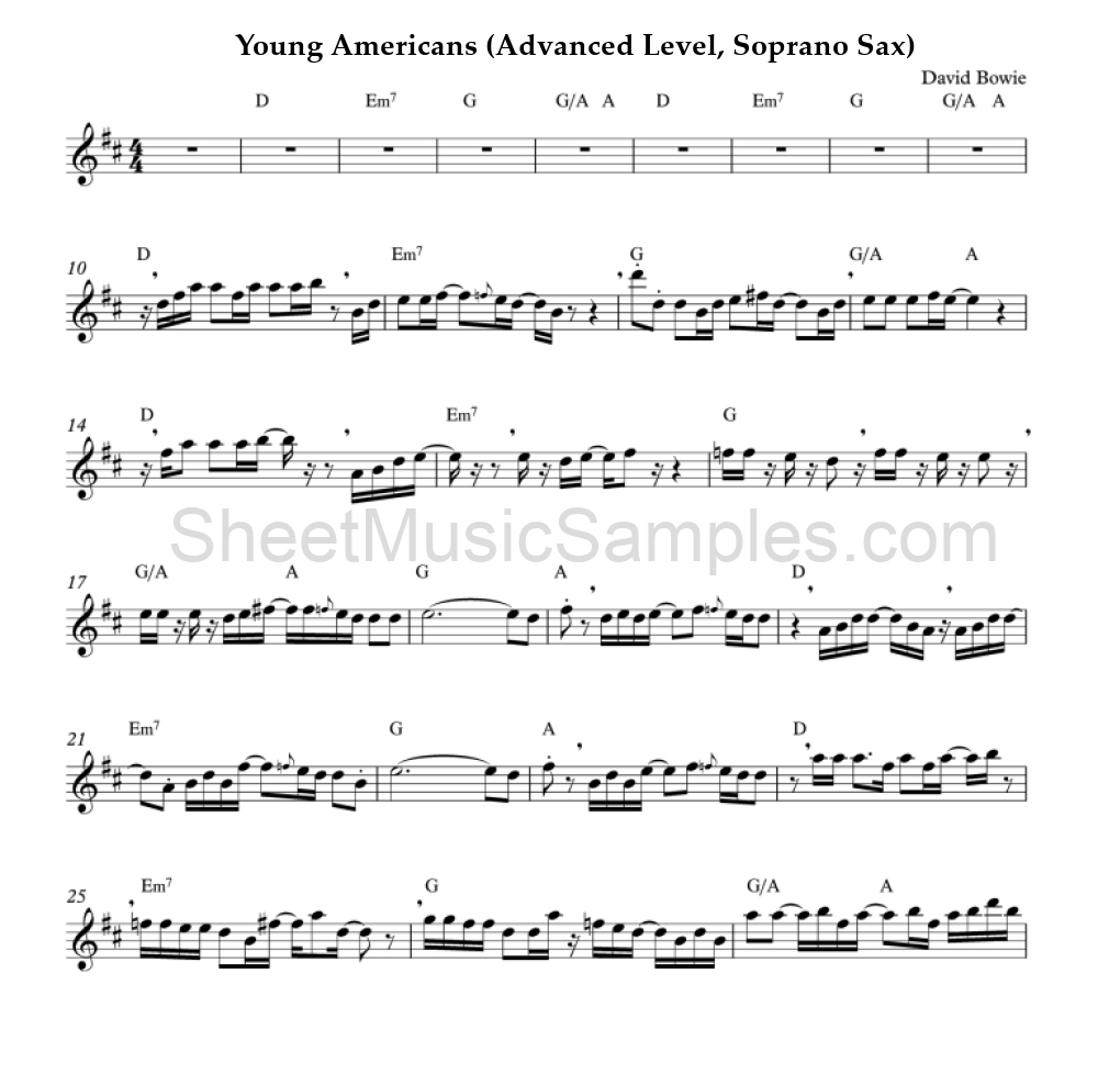 Young Americans (Advanced Level, Soprano Sax)