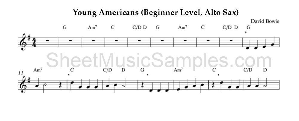 Young Americans (Beginner Level, Alto Sax)