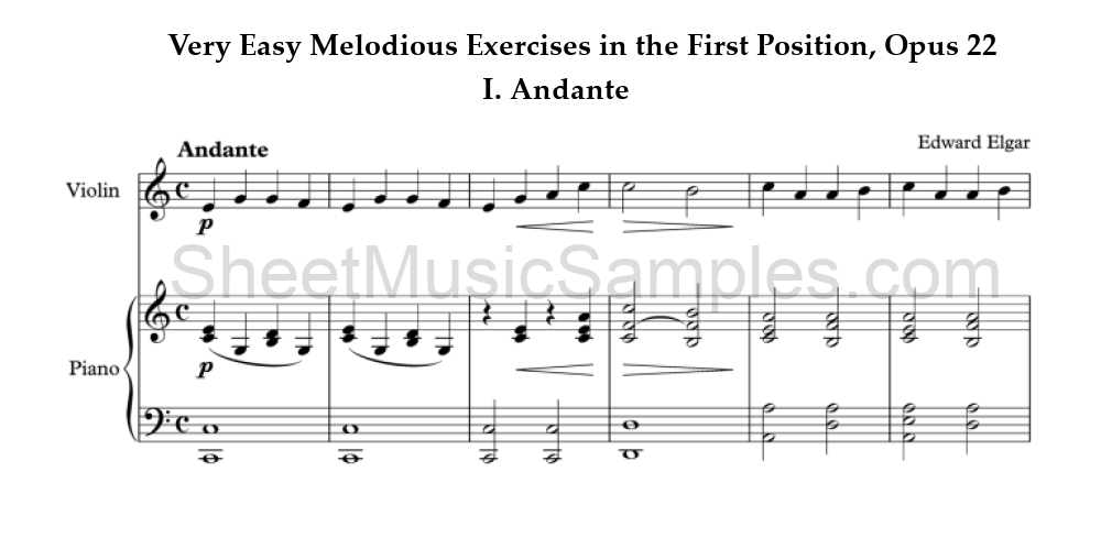 Very Easy Melodious Exercises in the First Position, Opus 22 - I. Andante