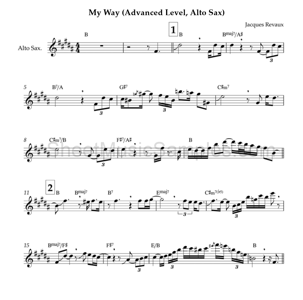 My Way (Advanced Level, Alto Sax)