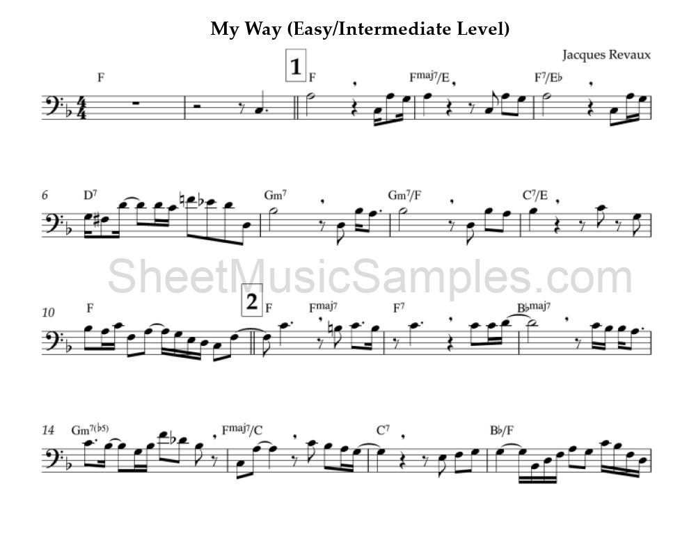 My Way (Easy/Intermediate Level)