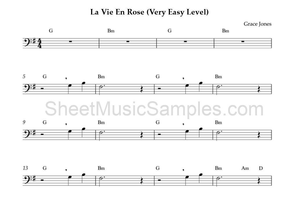 La Vie En Rose (Very Easy Level)