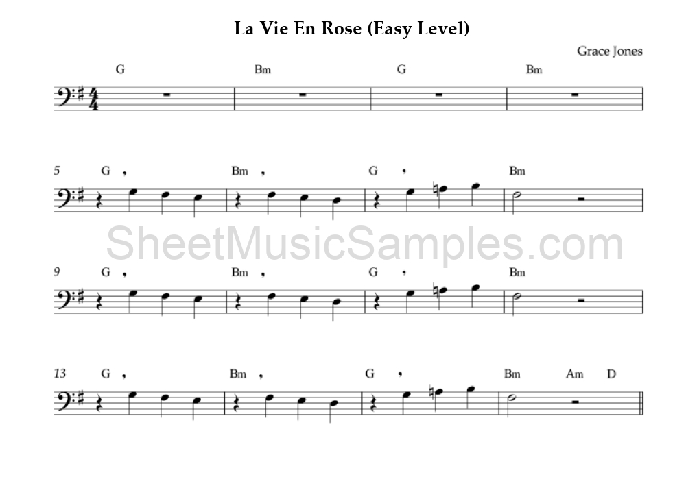 La Vie En Rose (Easy Level)