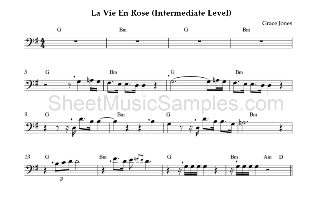 La Vie En Rose (Intermediate Level)