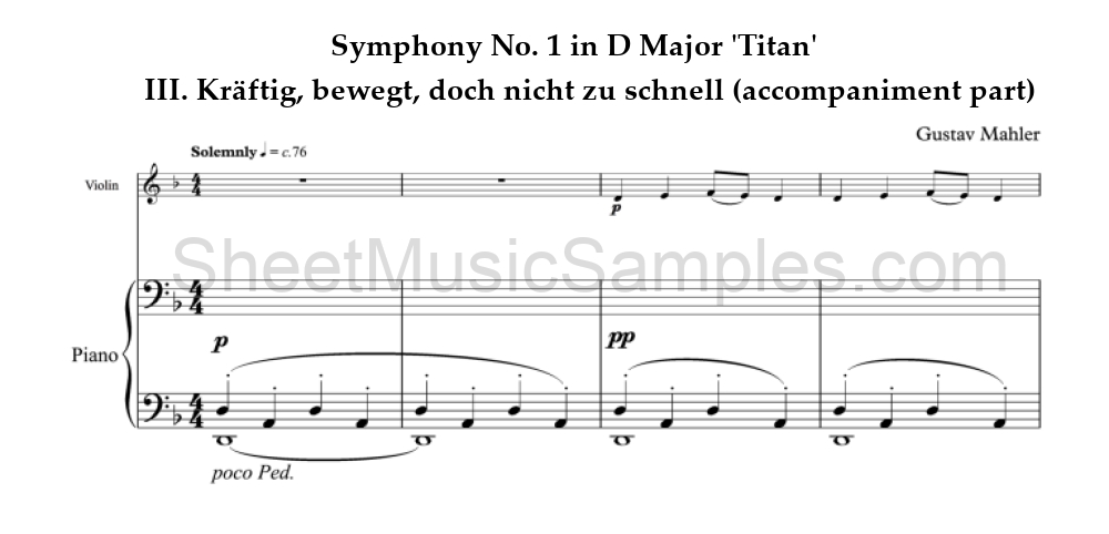 Symphony No. 1 in D Major 'Titan' - III. Kräftig, bewegt, doch nicht zu schnell (accompaniment part)