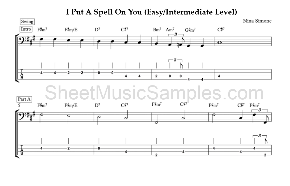 I Put A Spell On You (Easy/Intermediate Level)