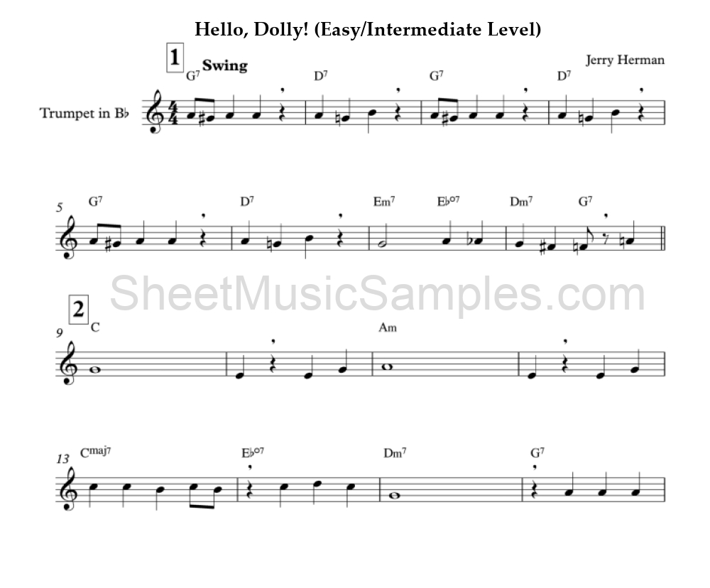 Hello, Dolly! (Easy/Intermediate Level)