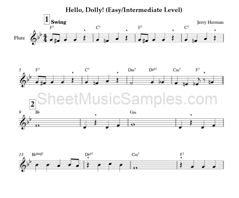 Hello, Dolly! (Easy/Intermediate Level)