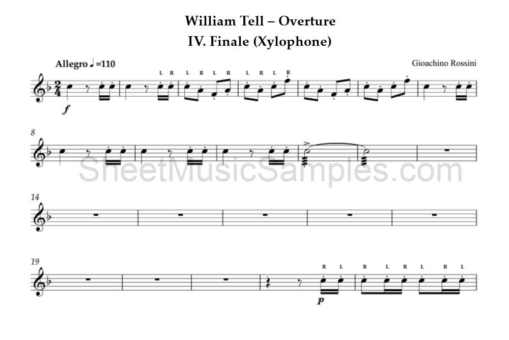 William Tell – Overture - IV. Finale (Xylophone)