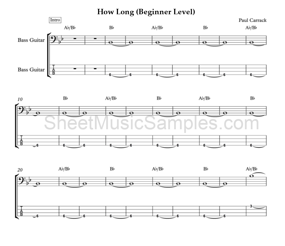 How Long (Beginner Level)