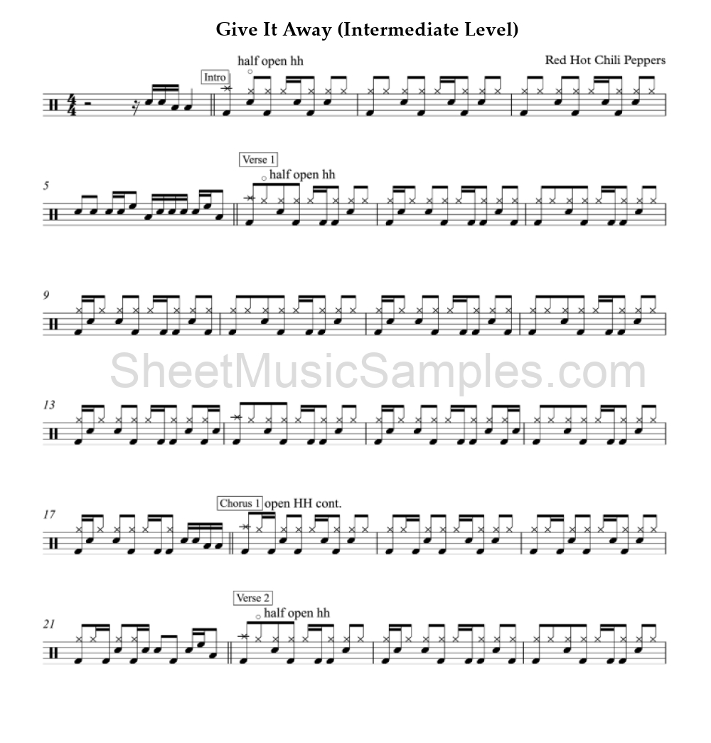 Give It Away (Intermediate Level)