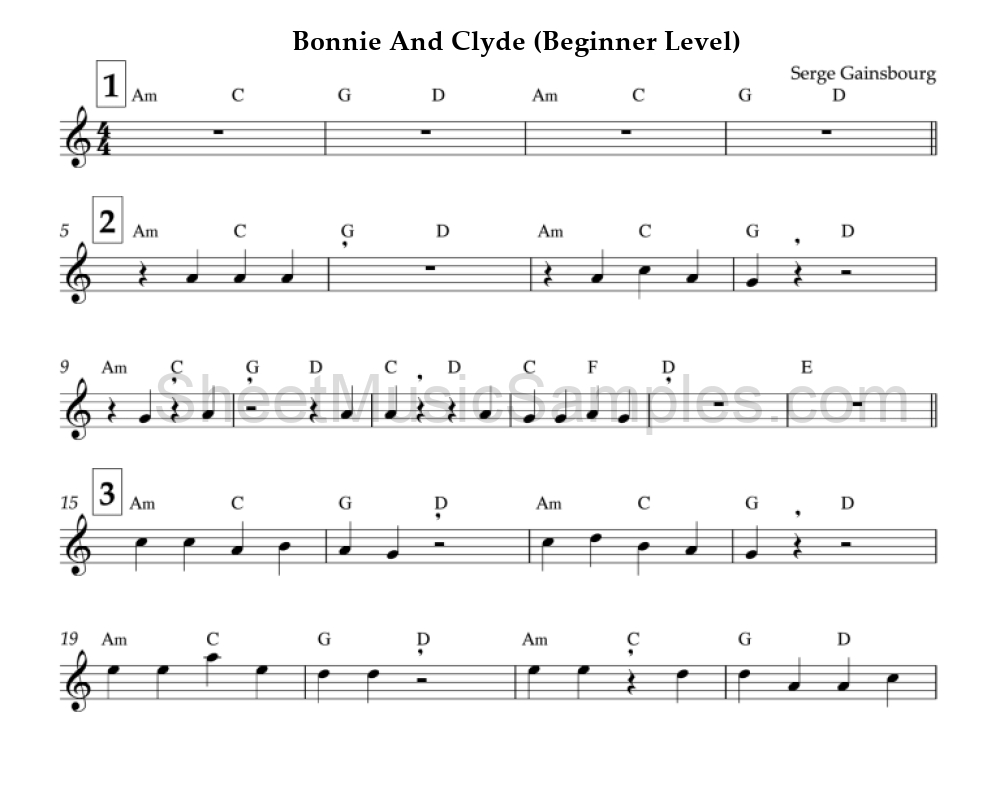 Bonnie And Clyde (Beginner Level)