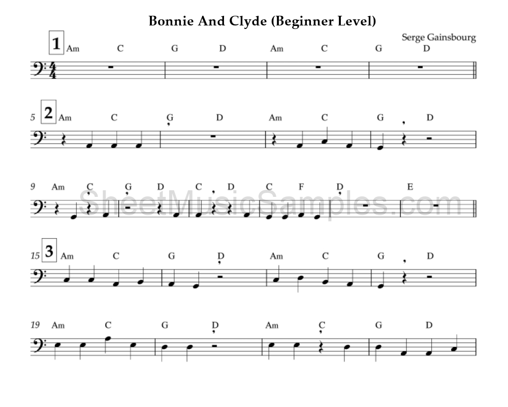 Bonnie And Clyde (Beginner Level)