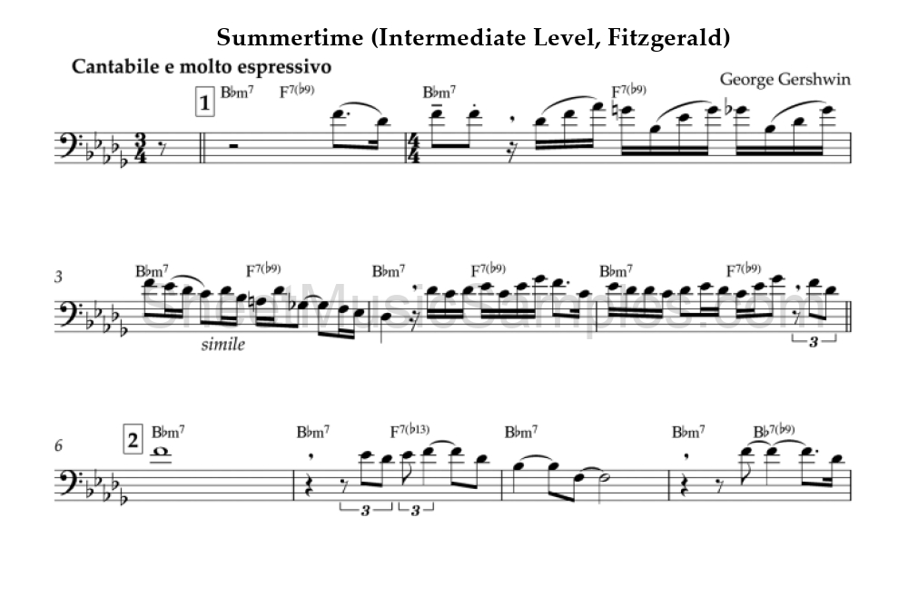 Summertime (Intermediate Level, Fitzgerald)