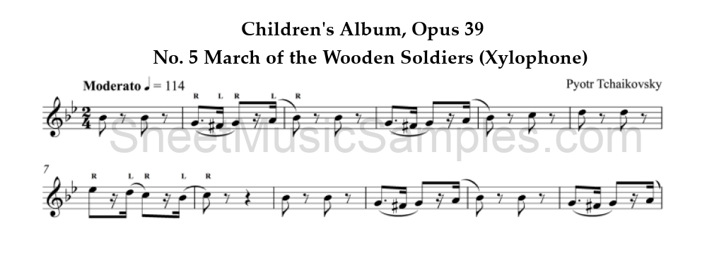 Children's Album, Opus 39 - No. 5 March of the Wooden Soldiers (Xylophone)