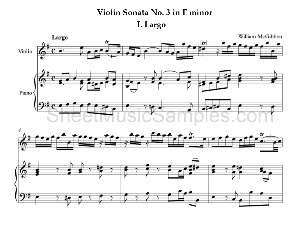 Violin Sonata No. 3 in E minor - I. Largo