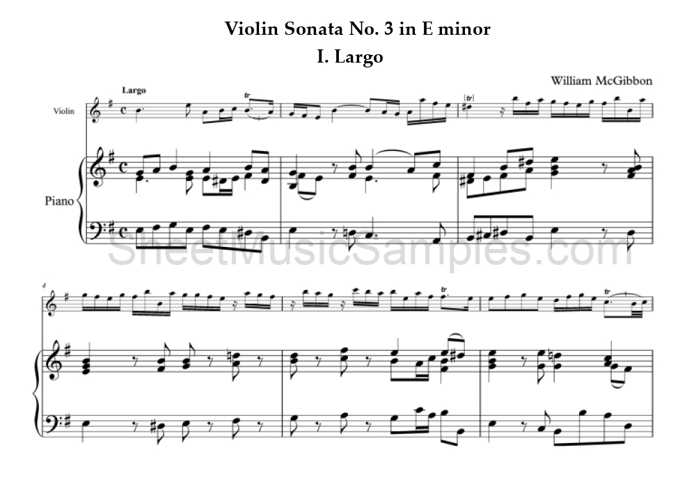 Violin Sonata No. 3 in E minor - I. Largo