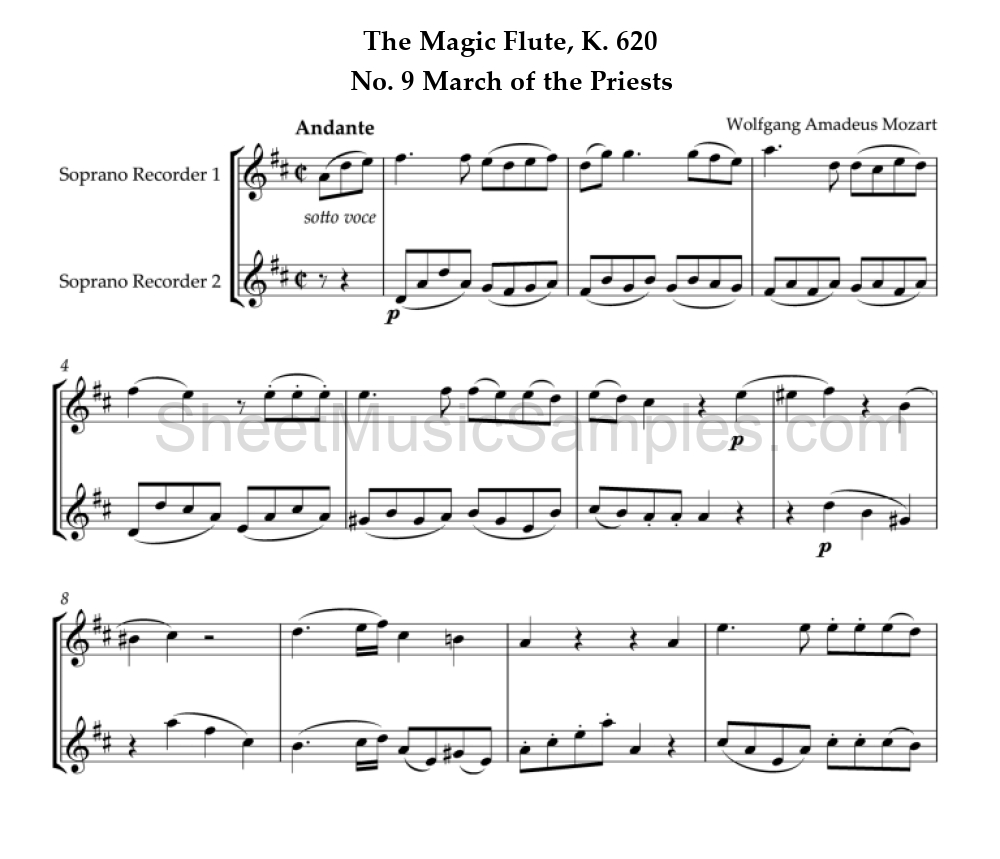 The Magic Flute, K. 620 - No. 9 March of the Priests