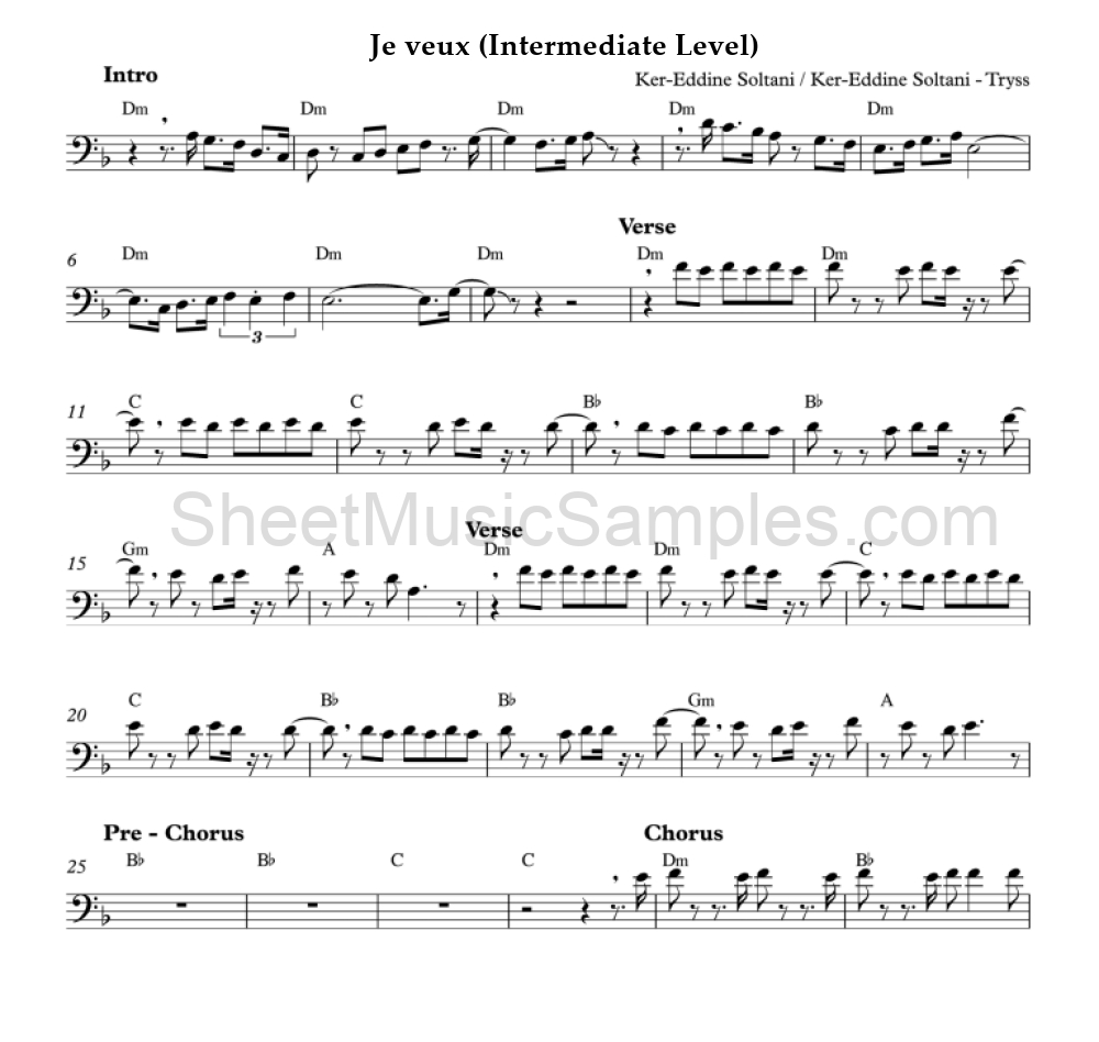 Je veux (Intermediate Level)