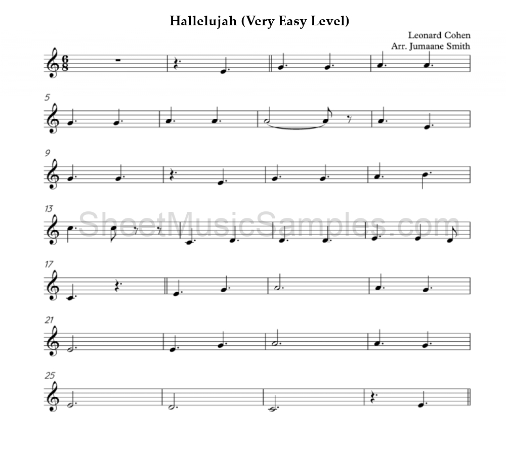 Hallelujah (Very Easy Level)