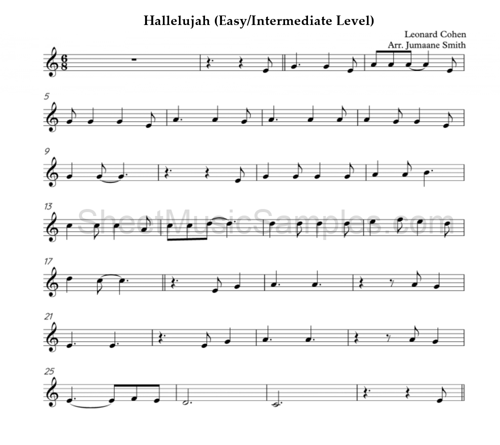 Hallelujah (Easy/Intermediate Level)