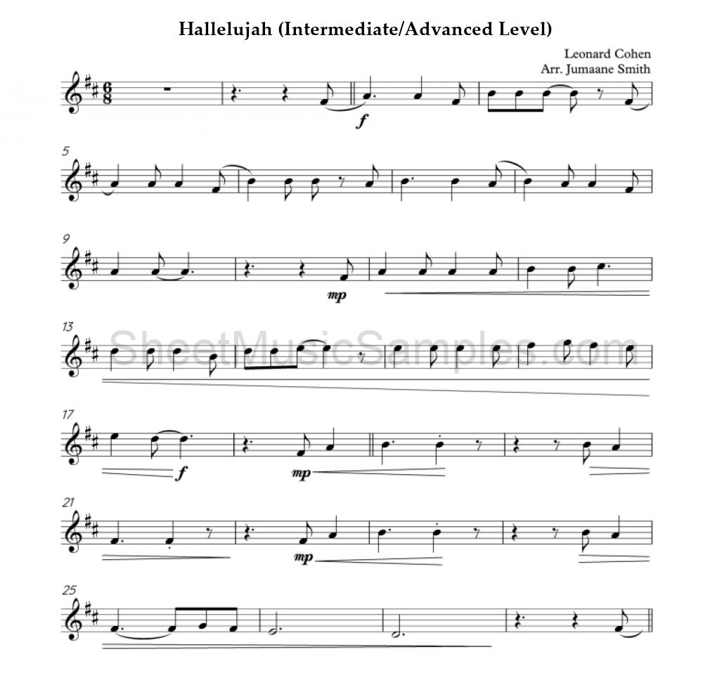 Hallelujah (Intermediate/Advanced Level)