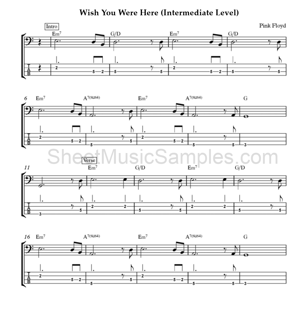 Wish You Were Here (Intermediate Level)