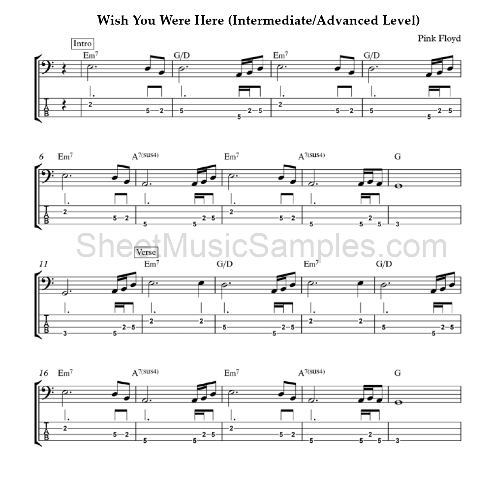 Wish You Were Here (Intermediate/Advanced Level)