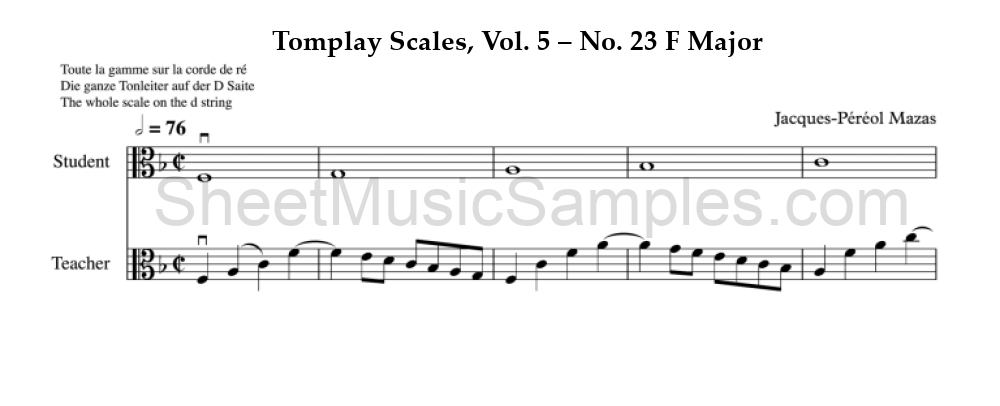 Tomplay Scales, Vol. 5 – No. 23 F Major