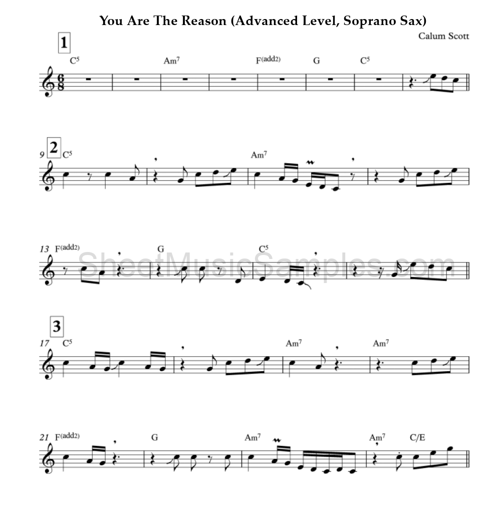 You Are The Reason (Advanced Level, Soprano Sax)