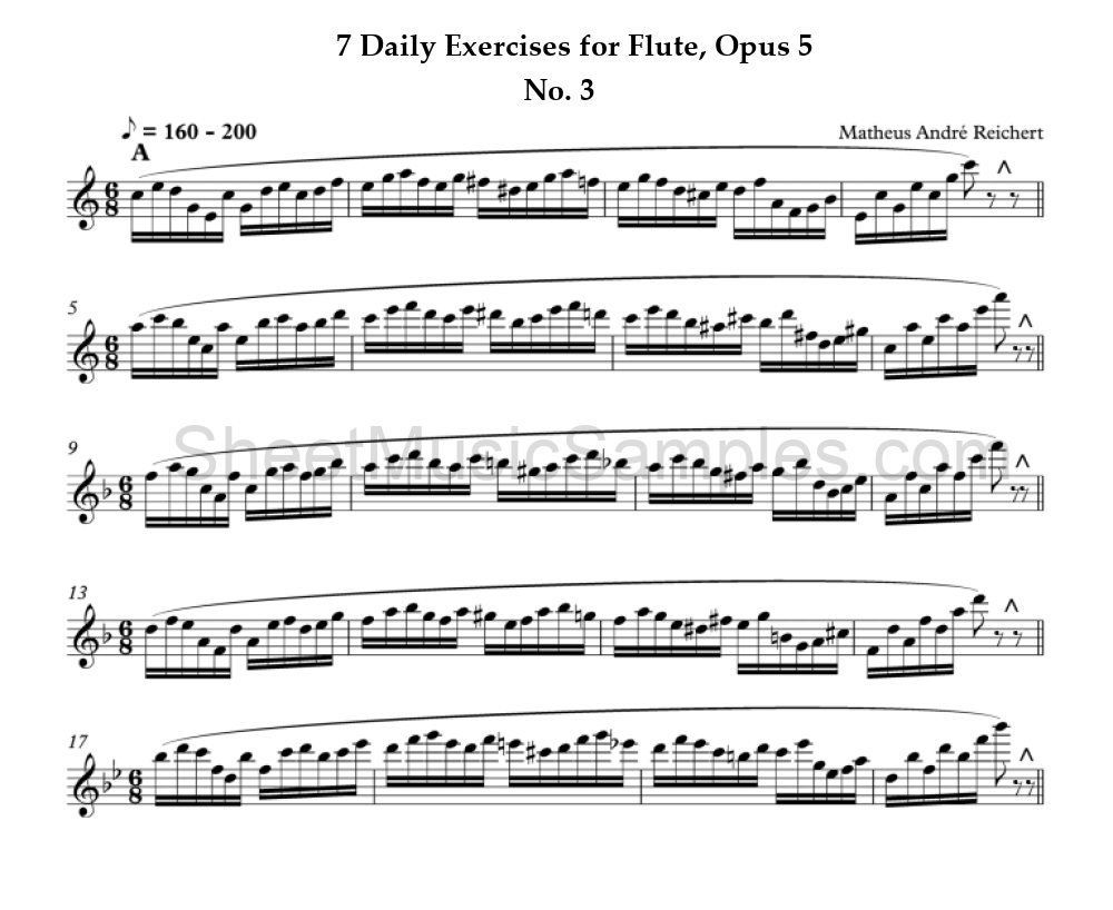 7 Daily Exercises for Flute, Opus 5 - No. 3