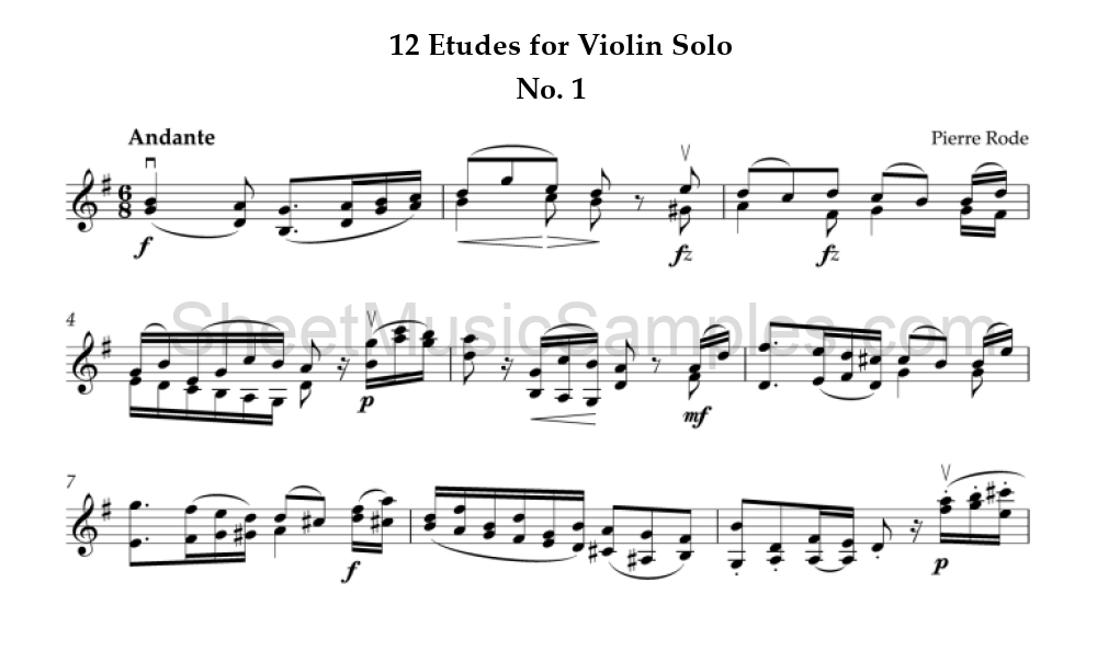 12 Etudes for Violin Solo - No. 1