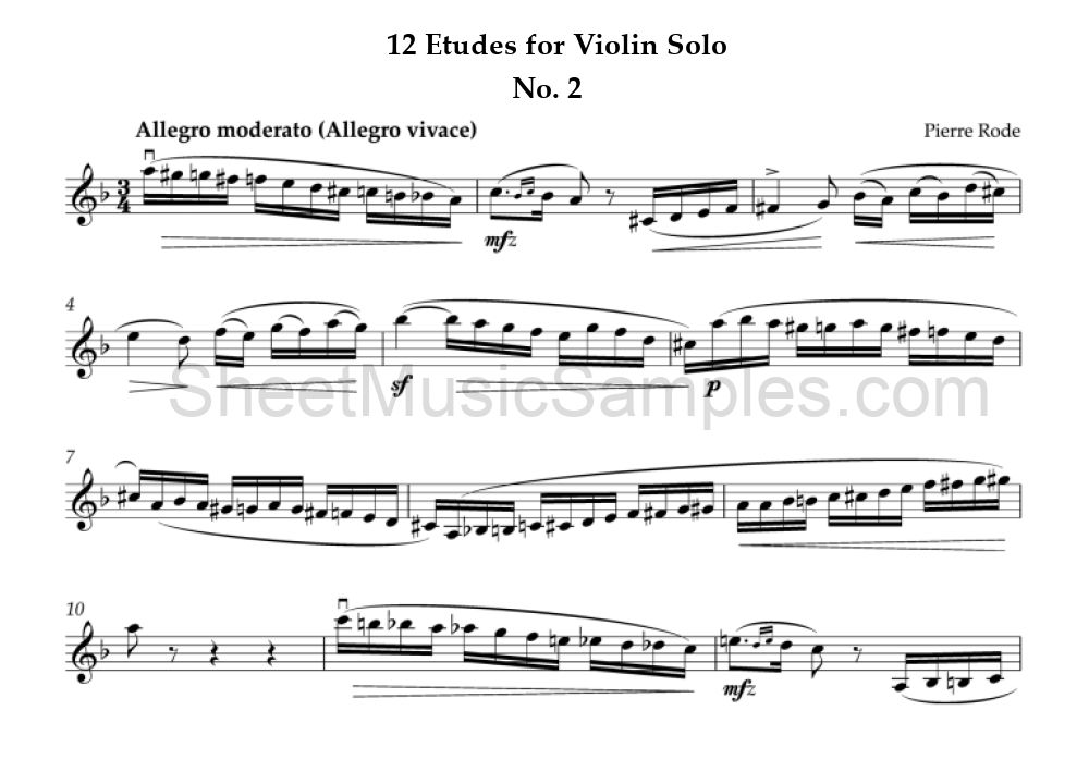 12 Etudes for Violin Solo - No. 2